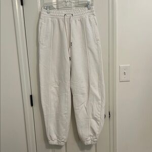 Free People Men's White Drawstring Joggers
